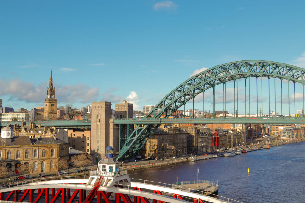 Tyne Bridge and Swing Bridge in Newcastle
