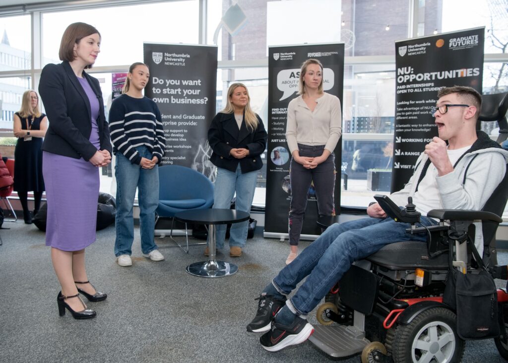 Government minister talks to students